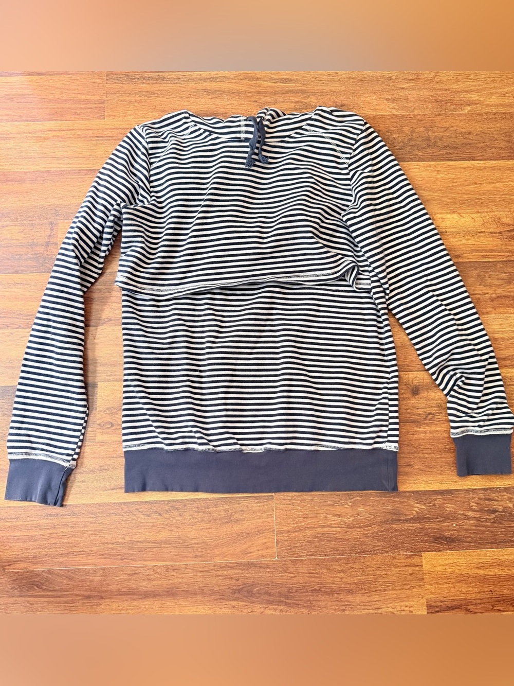 Striped Long Sleeve Nursing Hoodie